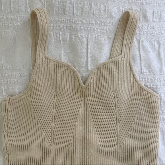 Abercrombie & Fitch Sweater Tank Top Sweet Heart Neckline Cream Size XL - Picture 2 of 6